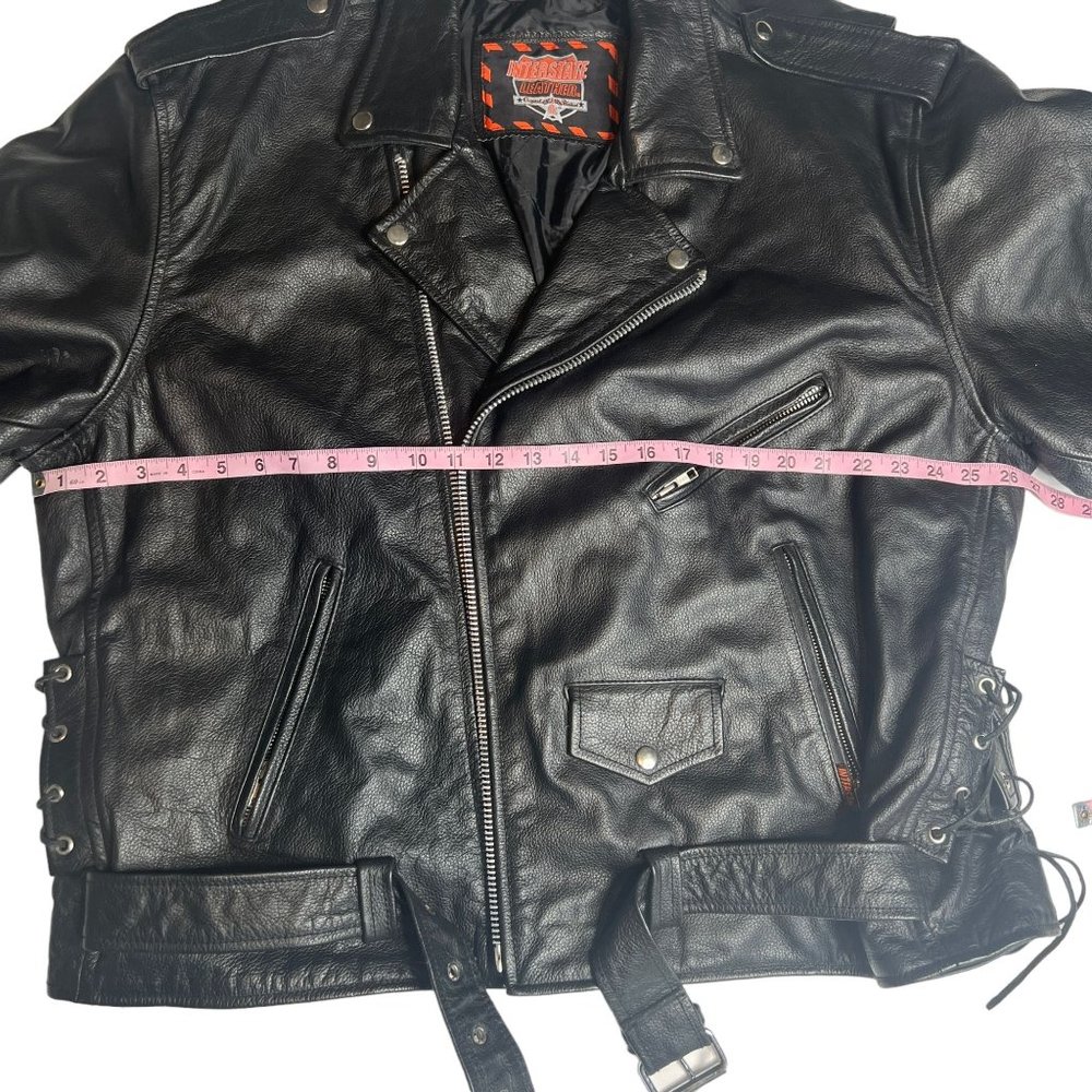 Interstate Leather Men's Motorcycle Leather Jacket Size 54 (XL) - Picture 14 of 16